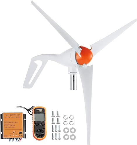 VEVOR 500W Wind Turbine Generator, 12V Wind Turbine Kit with MPPT Controller, 3-Blade Wind Power Generator with Adjustable Windward Direction, 2.5m/s Start Wind Speed for RVs, Boats, Home, Farm