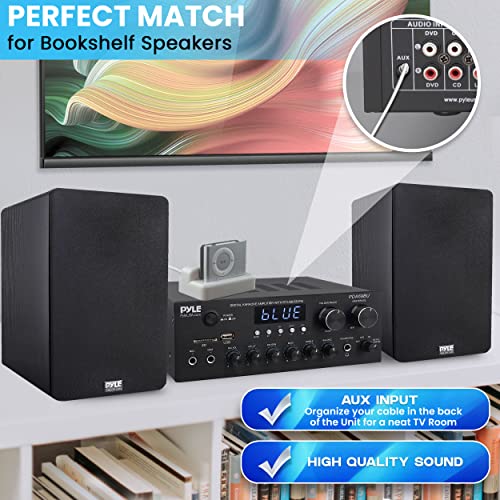 Stereo Power Amplifier 200W Peak with Bluetooth, LED Display, Dual Channel Receiver O439689