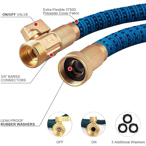 Expandable Garden Hose with Spray Nozzle and Storage Bag W7759