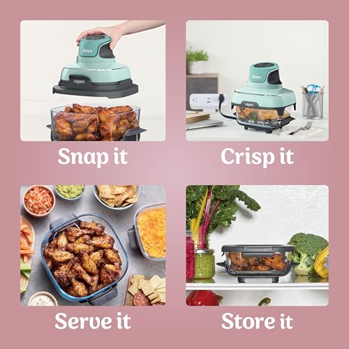 Air Fryer with Glass Containers, 4 QT & 6 Cup, Dishwasher Safe Y888