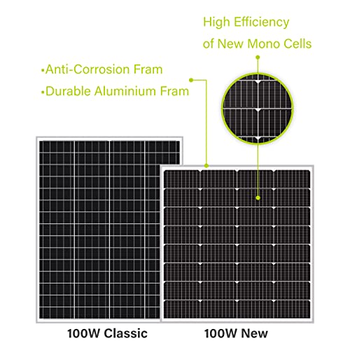100W 12V Monocrystalline Solar Panel for RV Marine Boat Off Grid U40941