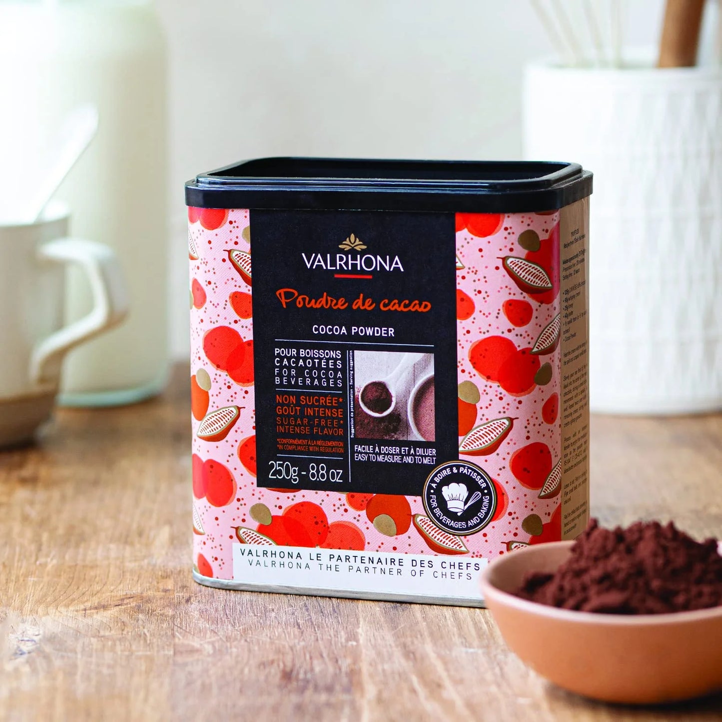 Dutch Processed French Cocoa Powder, Pure Dark Intense Flavor, 250g V6912