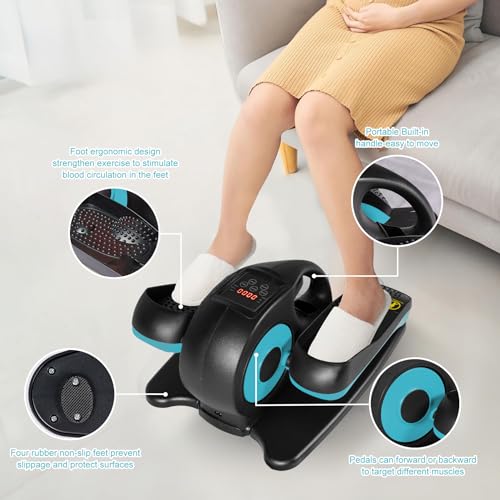 Under Desk Elliptical Machine, Seated Leg Exerciser with Remote Control V886521