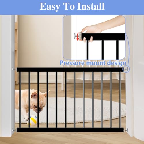 Small Dog Gate for Stairs, Doorways, Pressure Mount, White I398