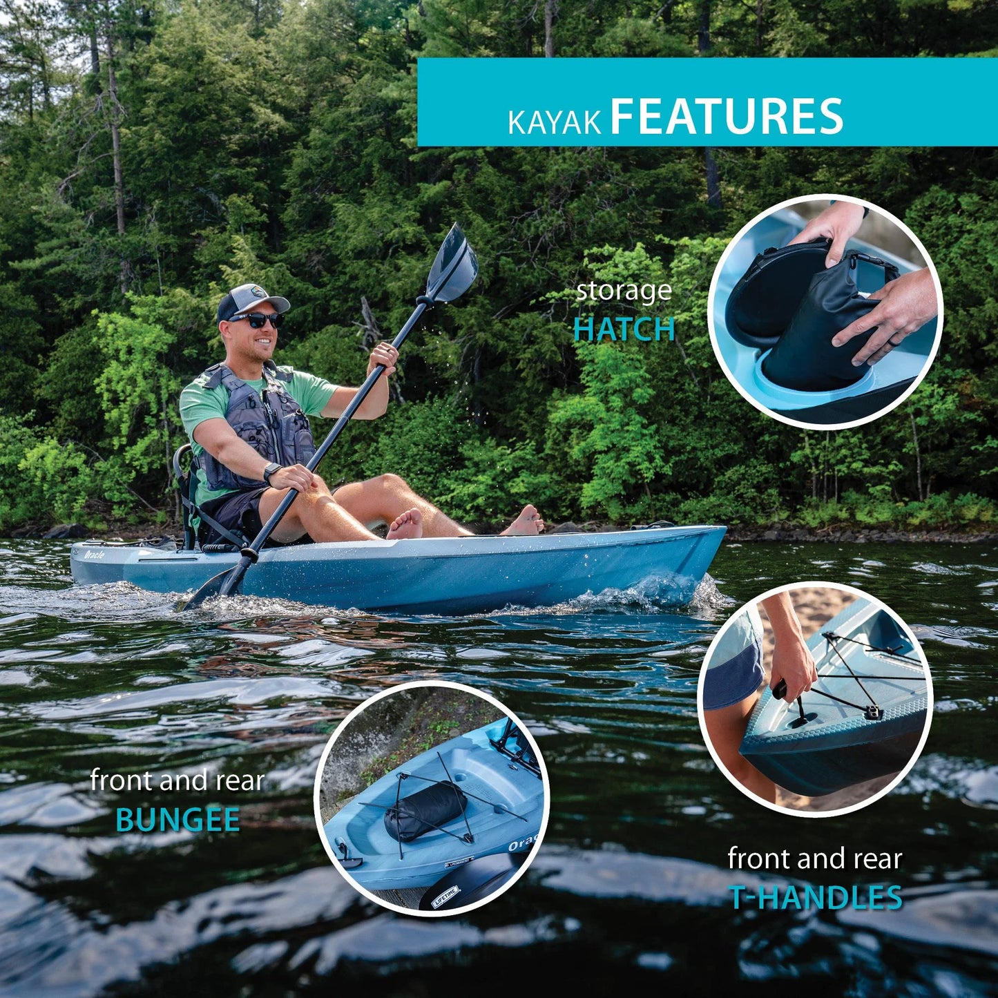 Sit-on-Top Kayak, Dragonfly Blue S621