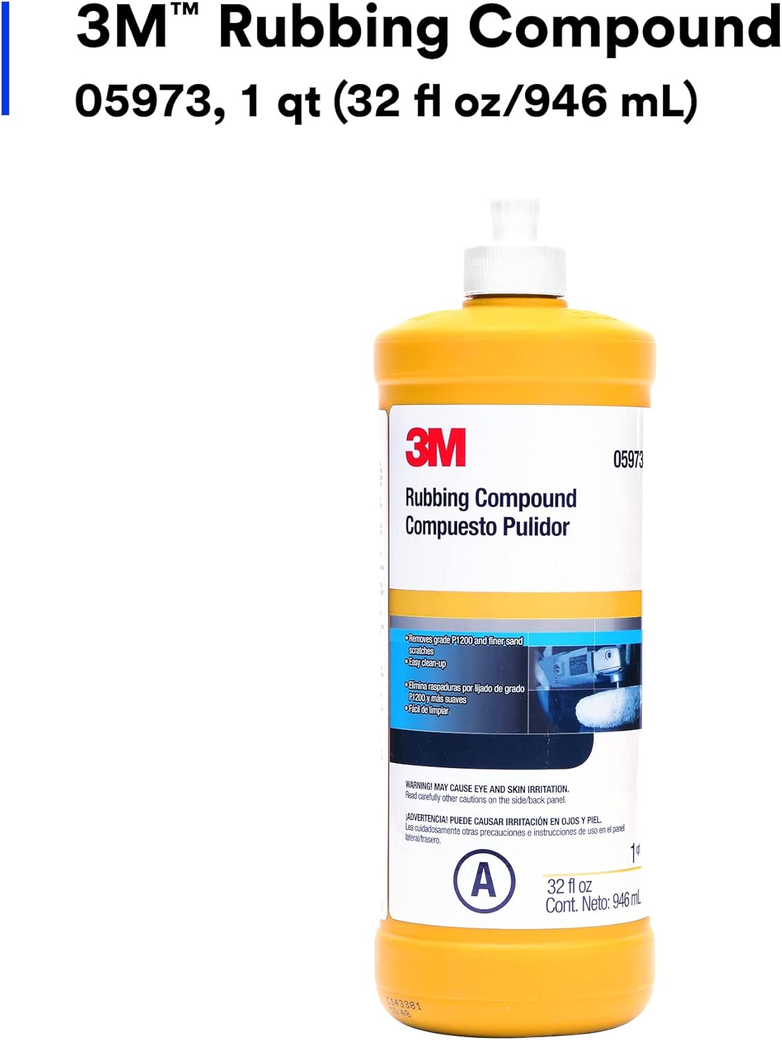 Rubbing Compound, Liquid Formula, 1 qt T7064