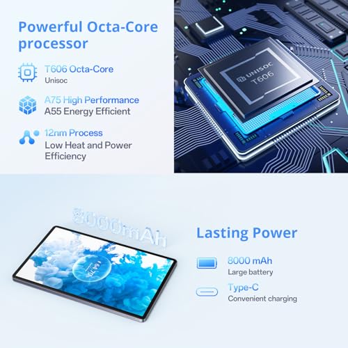 11 Inch 2-in-1 Tablet with Keyboard, 16GB+128GB, Octa-Core, Dual Camera I3778
