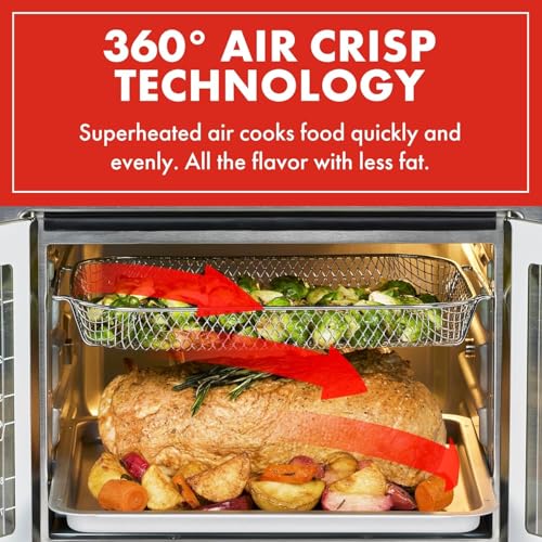 Extra Large French Door Air Fryer Toaster Oven Combo, 26QT Capacity, Stainless Steel P863569