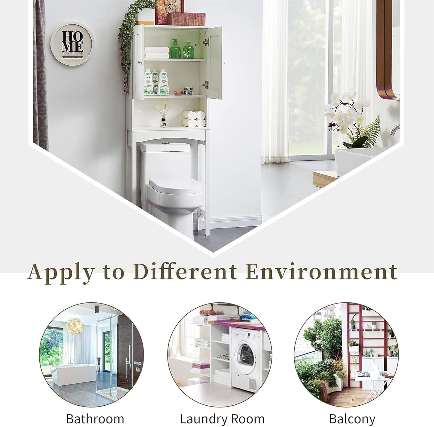 Over The Toilet Storage Cabinet with Double Doors W559684