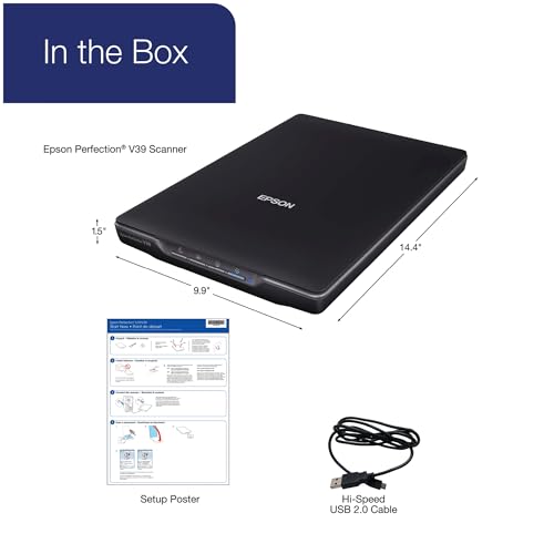 Color Photo and Document Flatbed Scanner, 4800 dpi, USB Power K82407