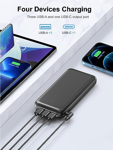 Portable Charger 30000mAh with 22.5W Fast Charging, 4 Outputs USB C X63073
