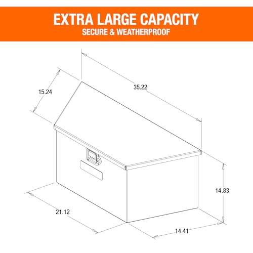 Aluminum Trailer Tongue Box, 18.3 x 16.1 x 33.4 Inch, Silver Diamond Tread Y602
