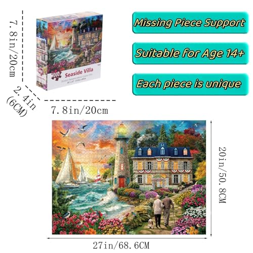 1000 Piece Jigsaw Puzzle for Adults - Marine Artwork Pirate Ship Octopus C337
