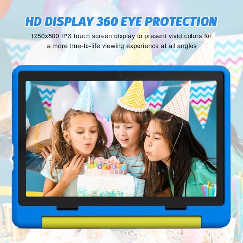 Kids Tablet 10 inch Octa-Core with Case, 64GB Expandable, Parental Control, Dual Camera, WiFi I23112