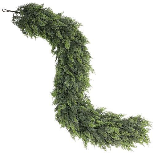 9ft Cedar Garland for Fireplace - Artificial Christmas Garland with Realistic Faux Pine Needles U95208