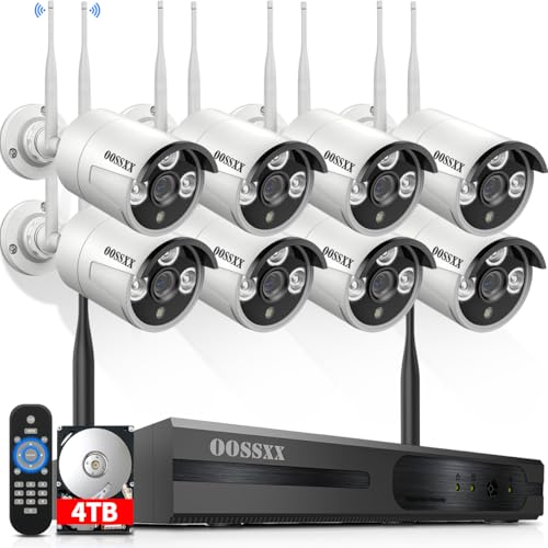 Wireless Security Camera System with 2TB Hard Drive, 4 Cameras, Night Vision Y851678