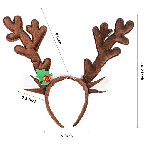 Reindeer Antlers Headband with Bells, 2PCS Q928740