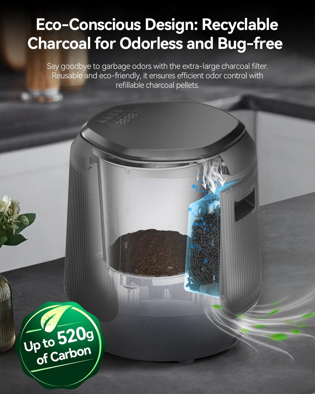 Kitchen Countertop Electric Composter, 4.2L Odorless Quiet A9663