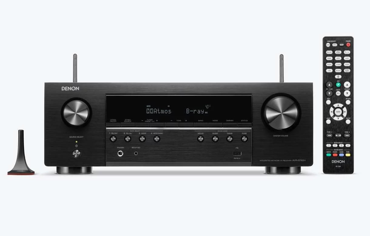 Restored Denon 7.2 Home Theater AV 8K Ultra HD 4K/120, HEOS Bluetooth Apple Airplay 2 (Refurbished)