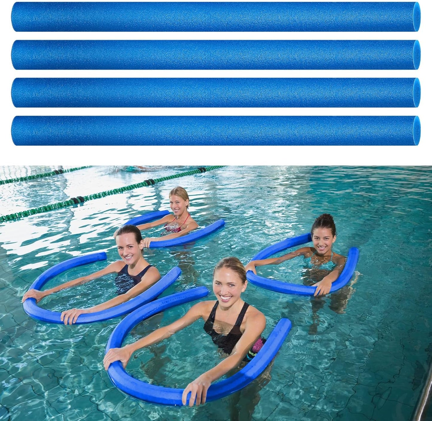 Honoson 8 pieces Jumbo Swimming Pool Noodle Foam 55 Inch x 3.5 Inch Jumbo Pool Noodles Float Foam for Summer Adults Kids Floating Swimming Pool Lake Water Craft Projects Accessories, Blue