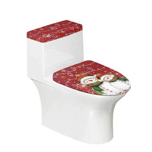 Christmas Toilet Lid and Tank Cover Set for Bathroom Decor Q334993