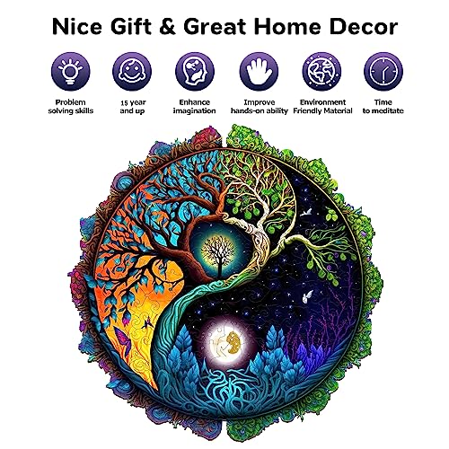 Wooden Jigsaw Puzzle for Adults, Tree of Life Design, 200 Pieces S780929