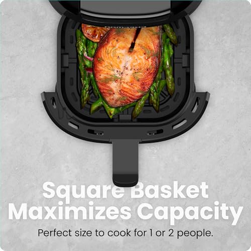 2 Qt Mini Air Fryer with Digital Timer and Nonstick Basket D4952