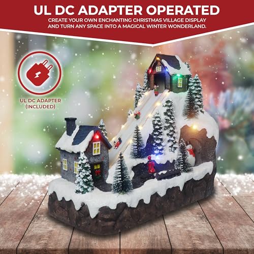 Lighted Musical Snow Village with Animated Kids Sledding A910926
