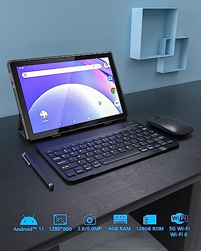 Android Tablet 10 Inch with Keyboard, Mouse, Stylus, 128GB ROM 6GB RAM K43661