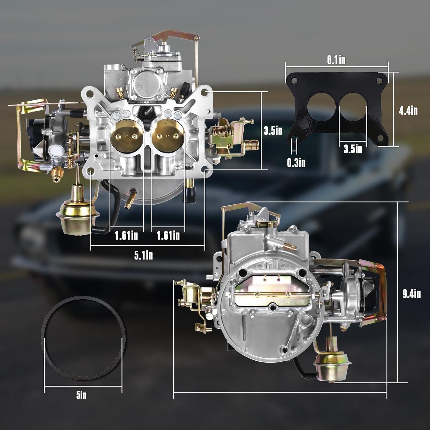 2 Barrel Carburetor with Electric Choke for Ford and Jeep Engines X4882