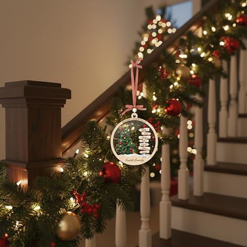 Personalized Christmas Wooden Ornaments with Family Names J389
