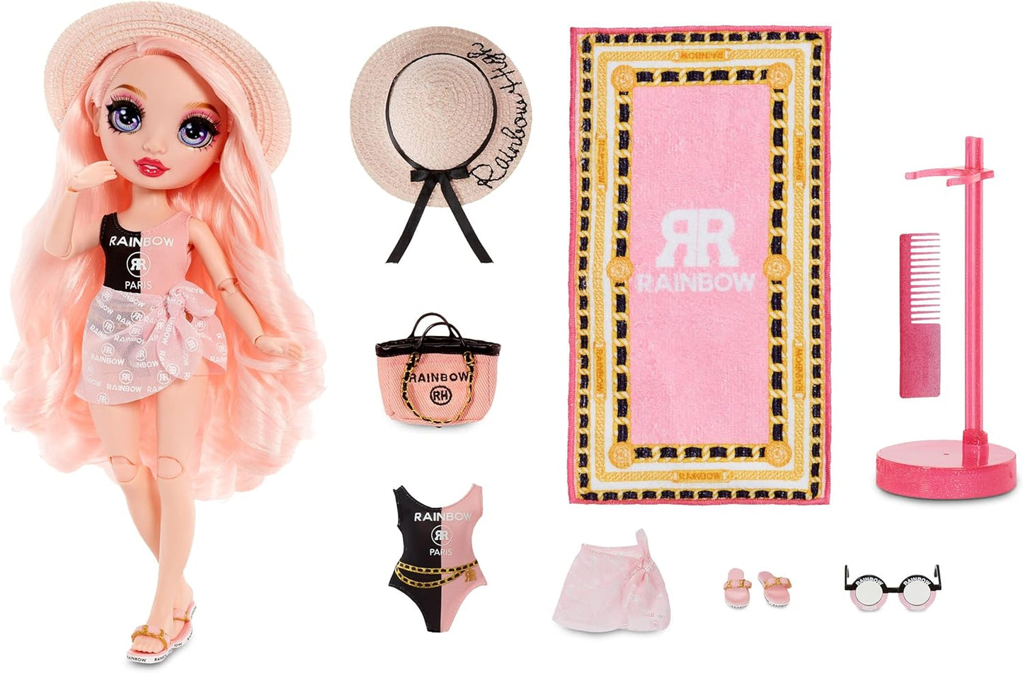 Pink Fashion Doll with 2 Designer Outfits and Pool Accessories N518147