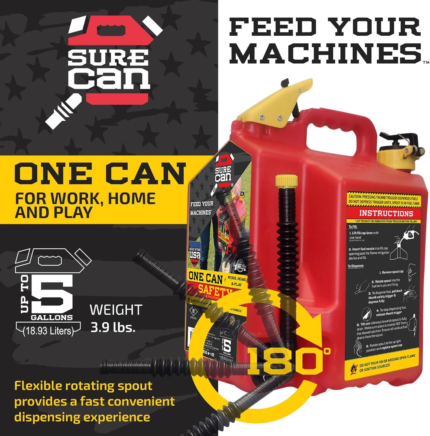 5 Gallon Safety Storage Can with Rotating Spout F151182
