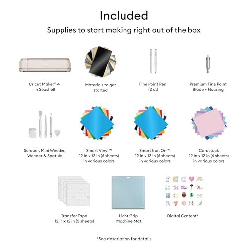 Smart Cutting Machine with Vinyl, Cardstock, Transfer Tape, HTV, Mat, Pens, and Tool Kit K76367
