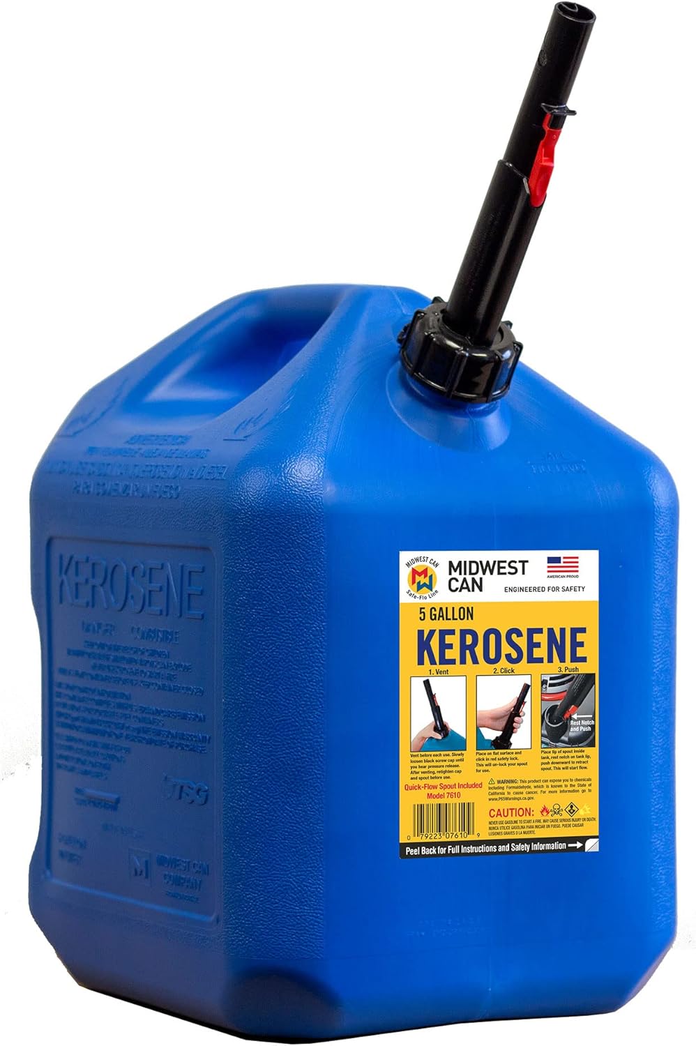 5-Gallon Kerosene Gas Can Container with Quick Spout, Blue (2 Pack) Z679509