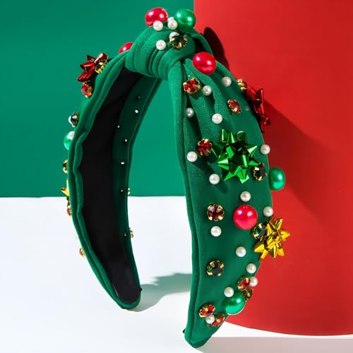 Christmas Pearl Rhinestone Headband for Women Holiday Party Hair Accessory T16873