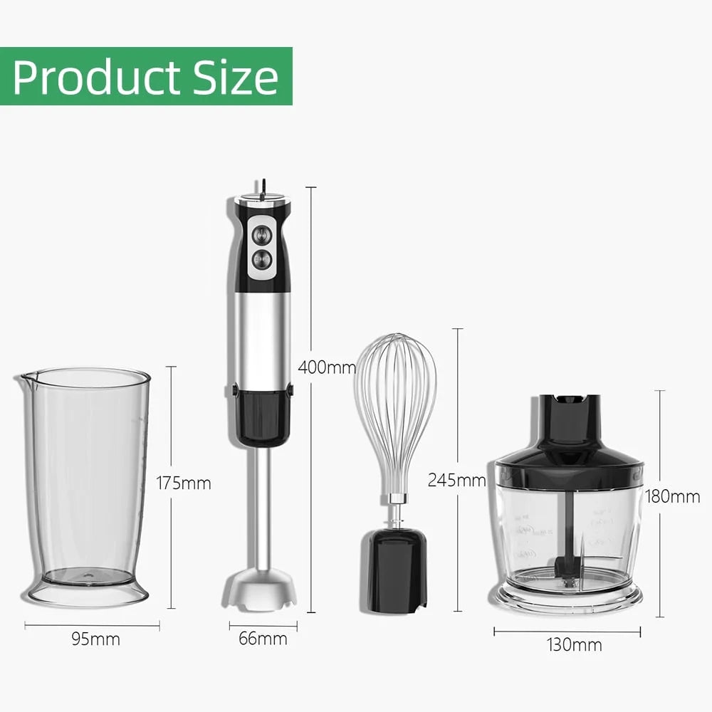 Anself Blender Five Pieces Home 500W Big Power Cooking Machine Handheld Whisk Crush Rod Grinding Cup Meat Grinder Bowl Combination Food Supplement Juicer
