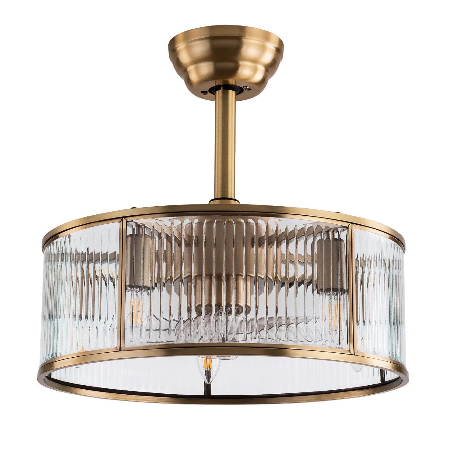 Farmhouse Ceiling Fan Light Gold With Remote Control L2827