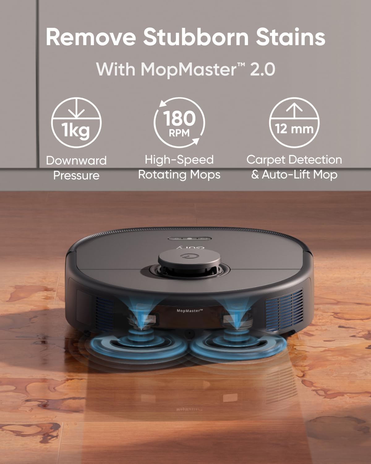 Robot Vacuum and Mop with 8,000 Pa Suction, Auto-Lift and Carpet Detection E424596