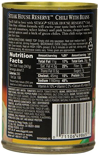 Chili with Beans, 15 Ounce, 6 Count P4308