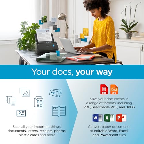 Document Scanner with Auto Document Feeder for Mac or PC, Black S90293