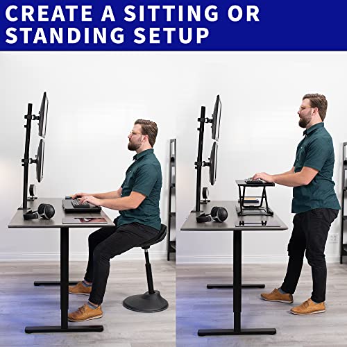 Dual Monitor Desk Mount Stand with Height Adjustment for 2 LCD Ultrawide Screens up to 34 Inches L393