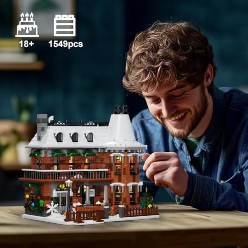 Christmas Snow House Building Blocks Toy with LED Light, 1549 Pieces T581