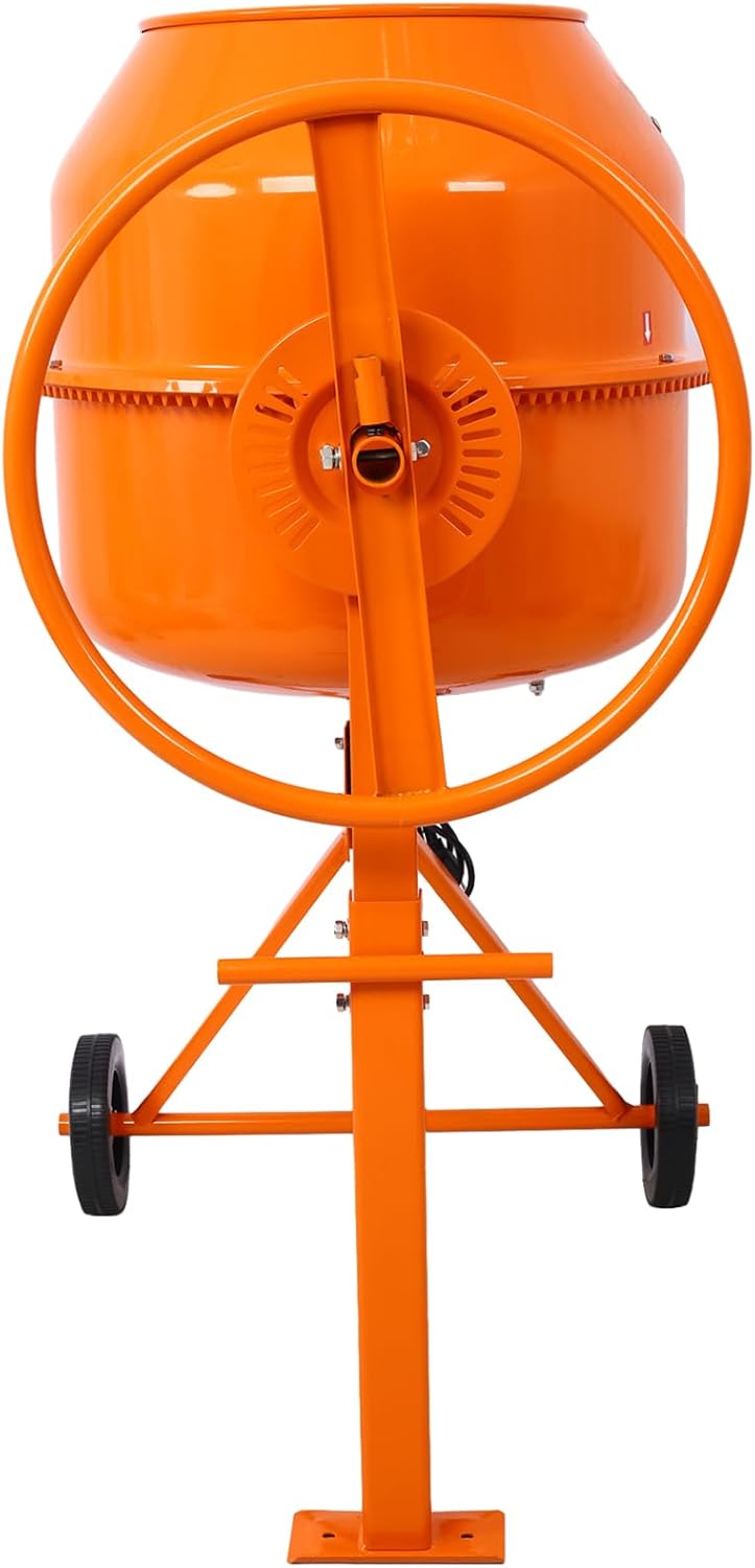 Electric Concrete Mixer, 5 Cu Ft, 650W Portable for Mortar and Stucco N607623