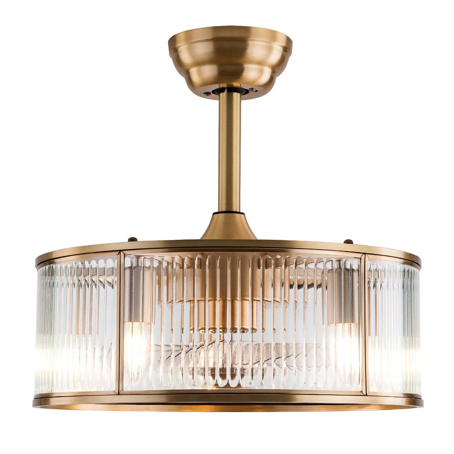 Farmhouse Ceiling Fan Light Gold With Remote Control L2827