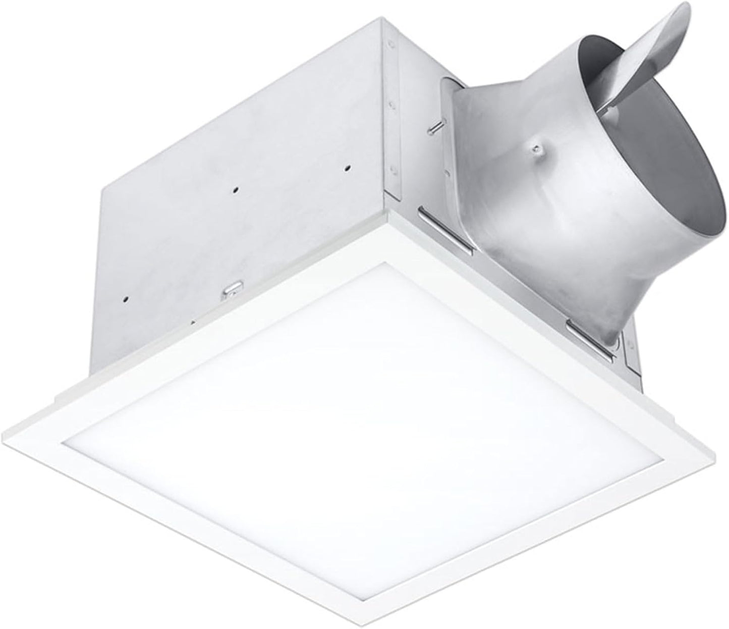 Delta Breez Signature Exhaust Fan Edge-Lit LED Light Energy Efficient Quiet Operation Motor with Adjustable Color Temperature, 80/110 CFM, White