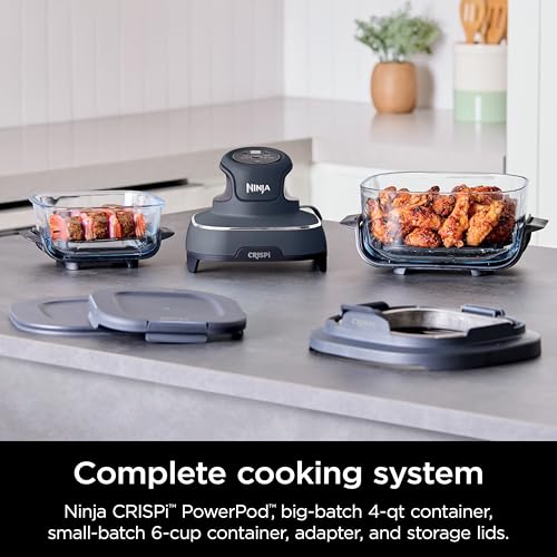 Air Fryer with Glass Containers, 4 QT & 6 Cup, Dishwasher Safe Y888