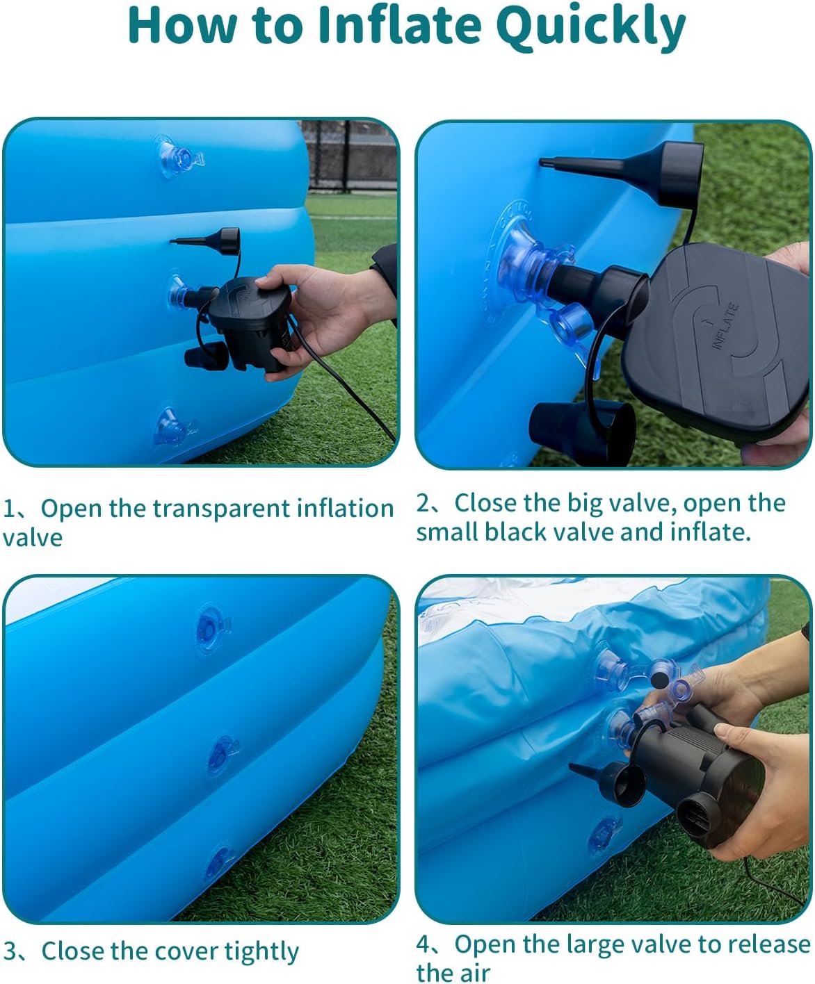 Inflatable Pool with Pump for Adults, Backyard Summer Swimming Pool V24665