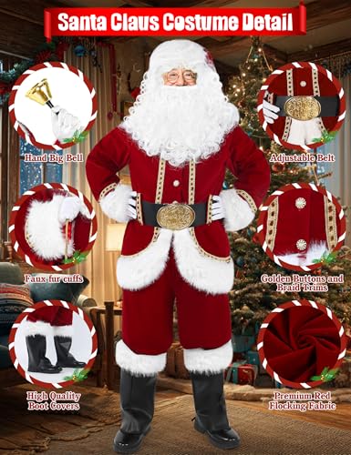 Men's Deluxe Red Santa Claus Costume Set P74887