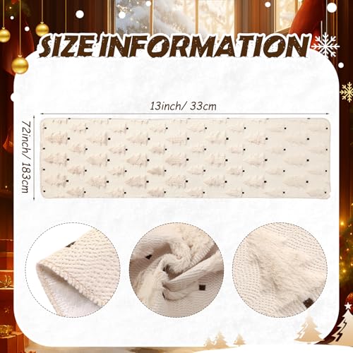Christmas Table Runner 13x72 Inch Beige Plush Faux Fur G145
